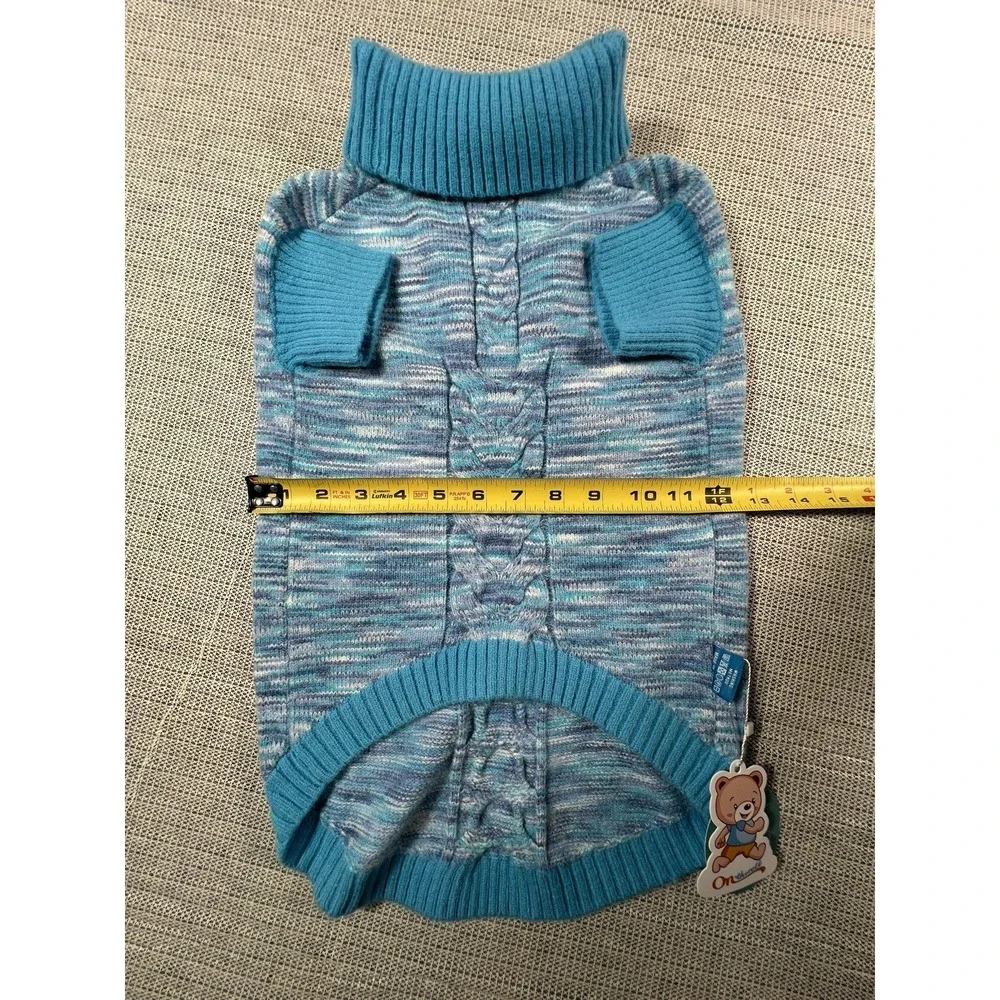 On the roll Warm Dog Sweater 2XL Blue  Acrylic Winter Apparel (30-45 Lb )